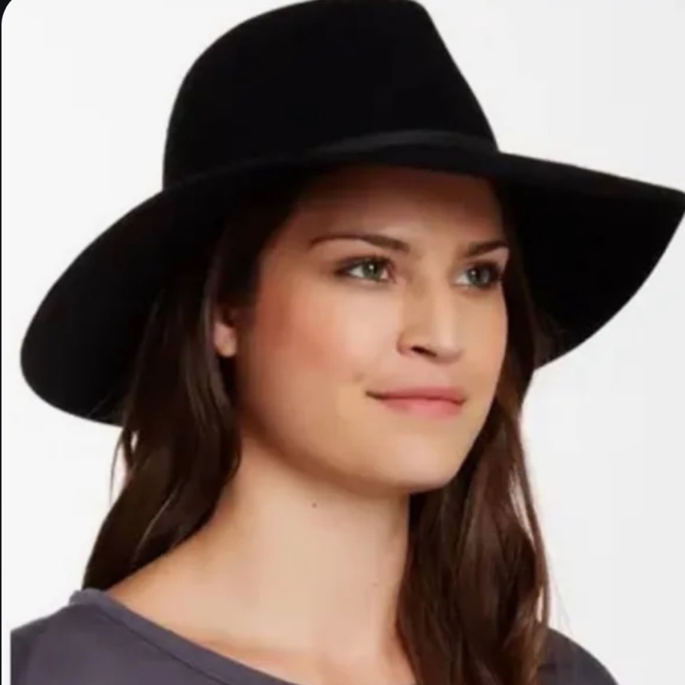 Phoenix Women’s Wool Leather Trim Wide Brim Felt Fedora Hat Black